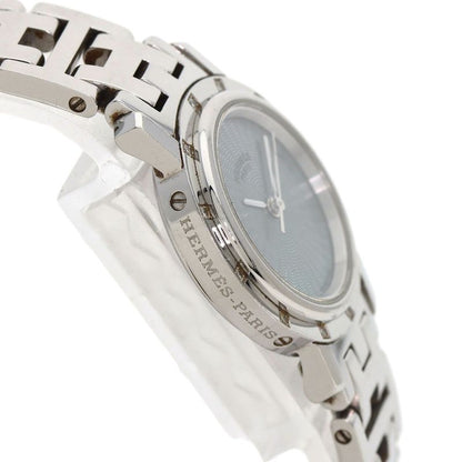 Hermes Clipper Cles Diamond Bezel Watch SS