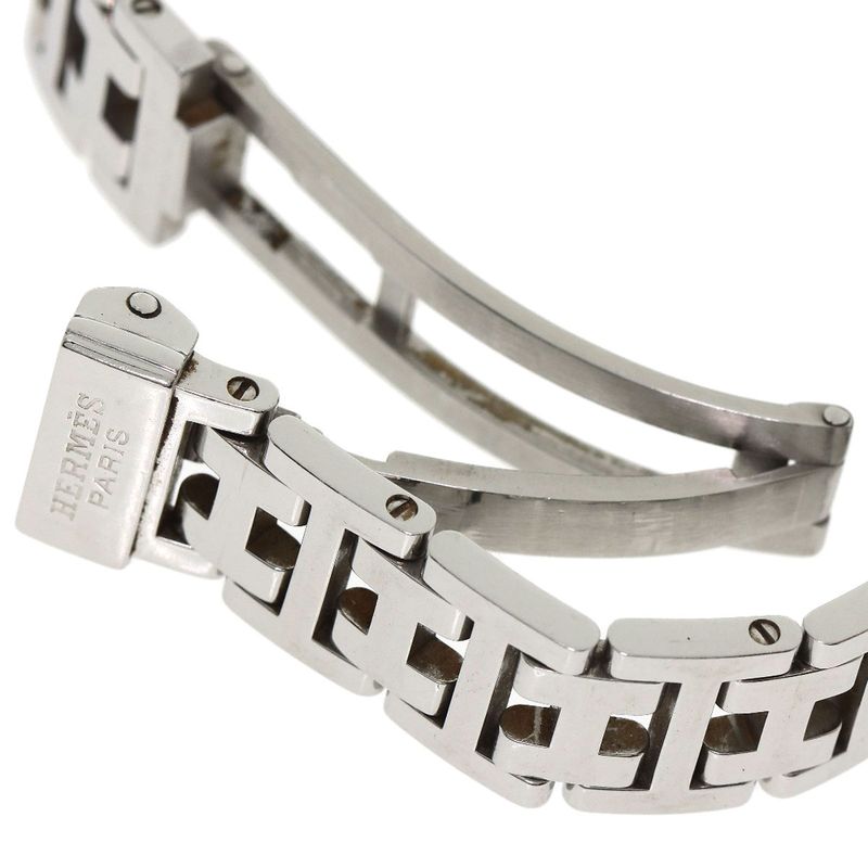Hermes Clipper Cles Diamond Bezel Watch SS