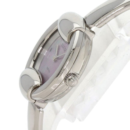 Gucci Round Face GG Pink Shell Bangle Watch SS