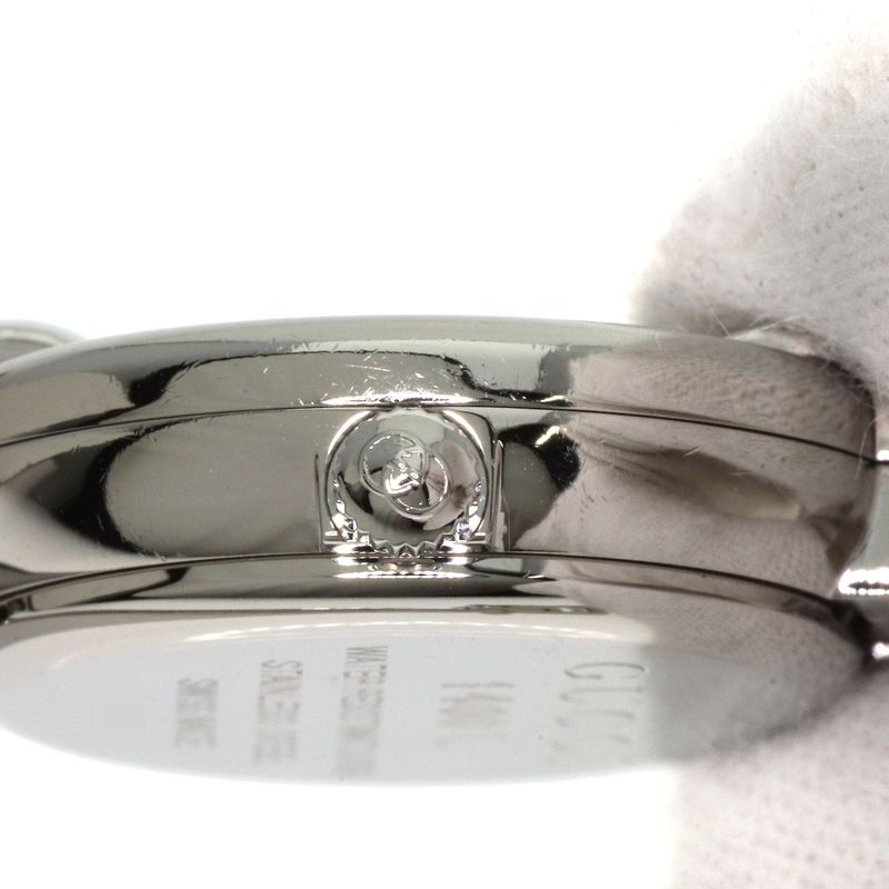 Gucci Round Face GG Pink Shell Bangle Watch SS