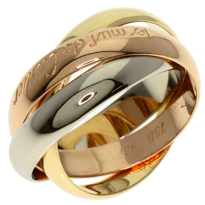Cartier Trinity 49 Ring 18K Yellow Gold 18K White Pink