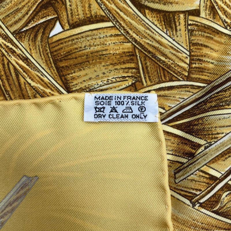 Hermes Carre 90 Jardin Creole Cles Or's Paradise Silk Scarf Yellow