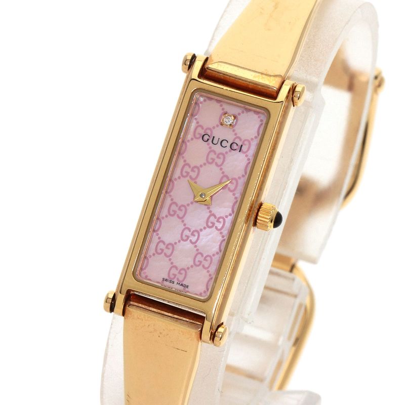 Gucci Square Face Bangle Diamond GG Watch Pgp