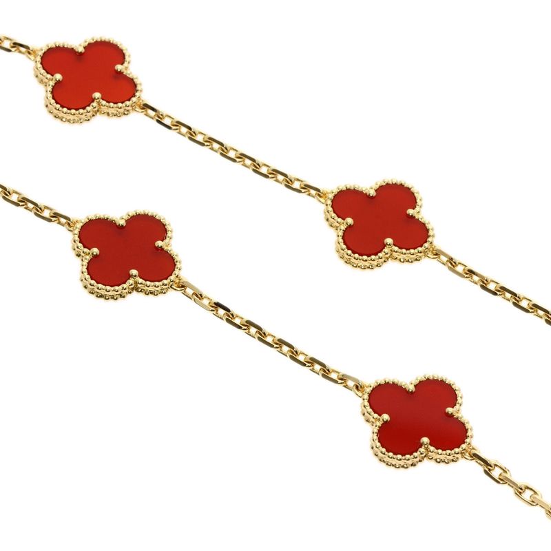 Van Cleef & Arpels Vintage Alhambra Canelian Necklace 18K