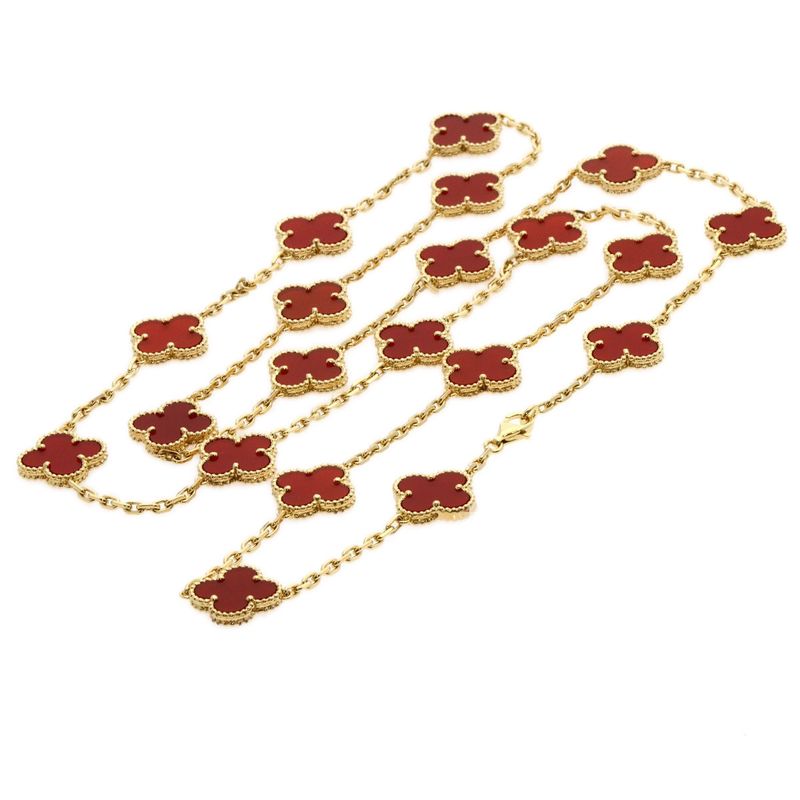Van Cleef & Arpels Vintage Alhambra Canelian Necklace 18K