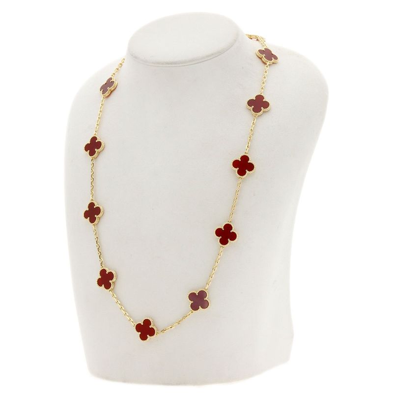 Van Cleef & Arpels Vintage Alhambra Canelian Necklace 18K