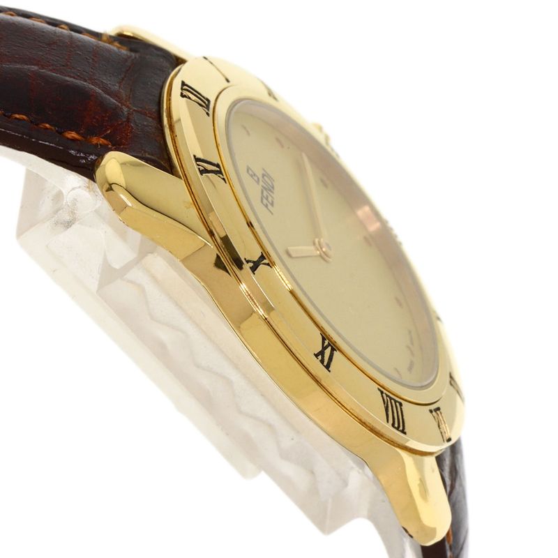 Fendi Round Face Watch Leather