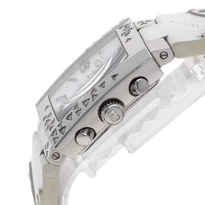 Dior Christian Riva Diamond Bezel Watch SS Leather