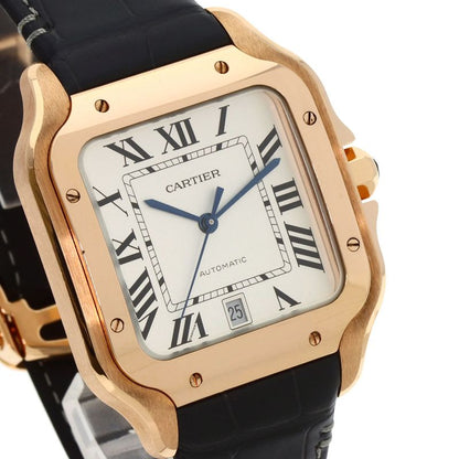 Cartier Santos de Cartier LM Watch 18K Pink Gold Leather