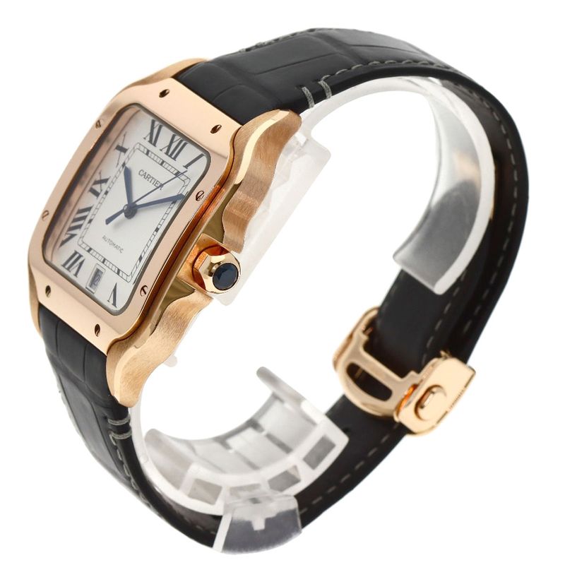 Cartier Santos de Cartier LM Watch 18K Pink Gold Leather