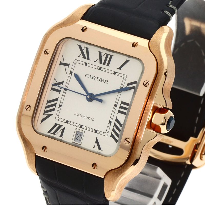 Cartier Santos de Cartier LM Watch 18K Pink Gold Leather