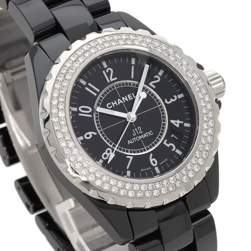 Chanel Double Diamond Bezel Watch Ceramic