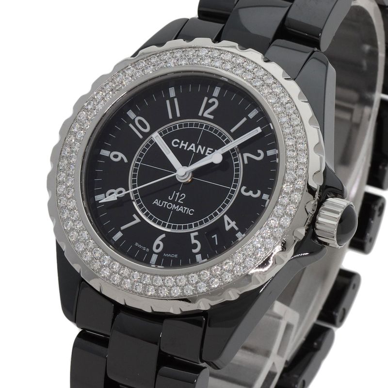 Chanel Double Diamond Bezel Watch Ceramic
