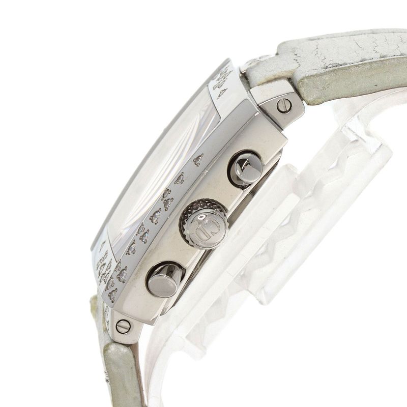 Dior Christian Riva Spark Ring Chronograph Watch SS Leather