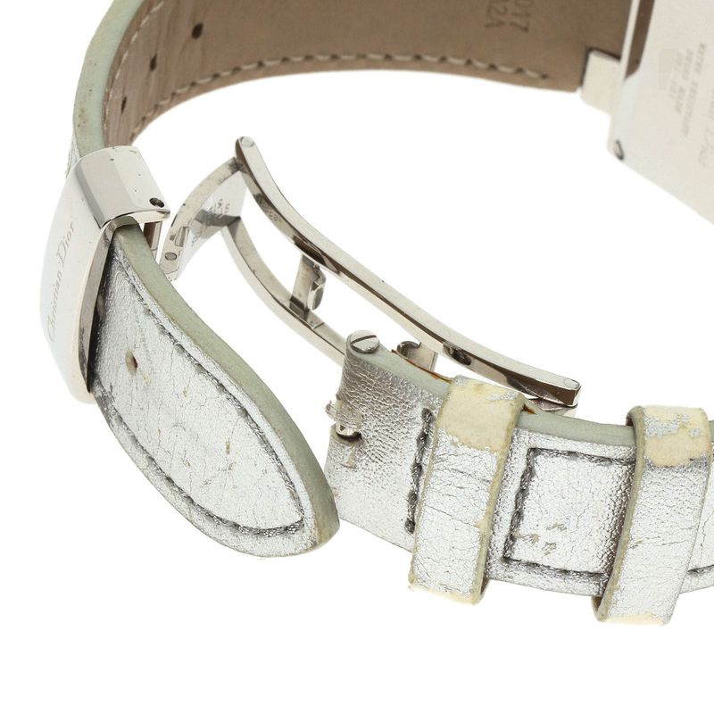 Dior Christian Riva Spark Ring Chronograph Watch SS Leather