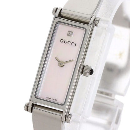 Gucci Square Face Bangle Diamond Watch SS