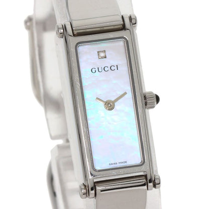 Gucci Square Face Bangle Diamond Watch SS