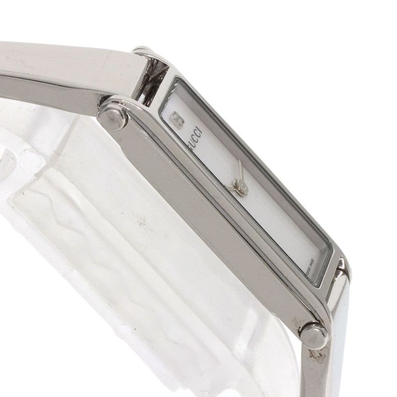 Gucci Square Face Bangle Diamond Watch SS