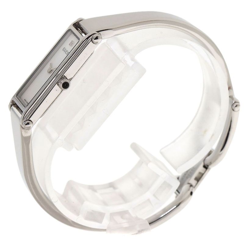Gucci Square Face Bangle Diamond Watch SS
