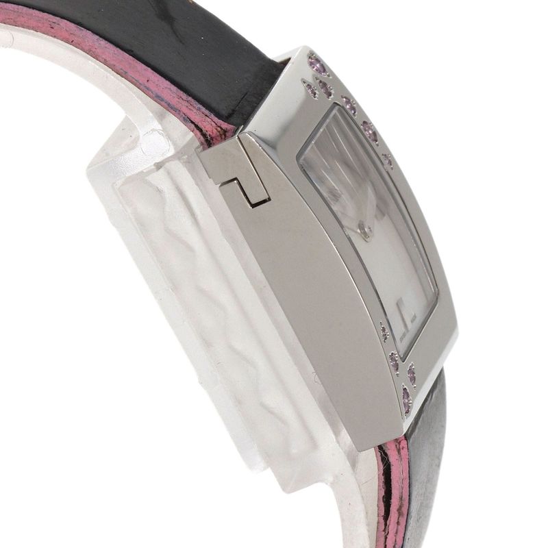 Dior Christian Maris Pink Saffiano Watch SS Enamel