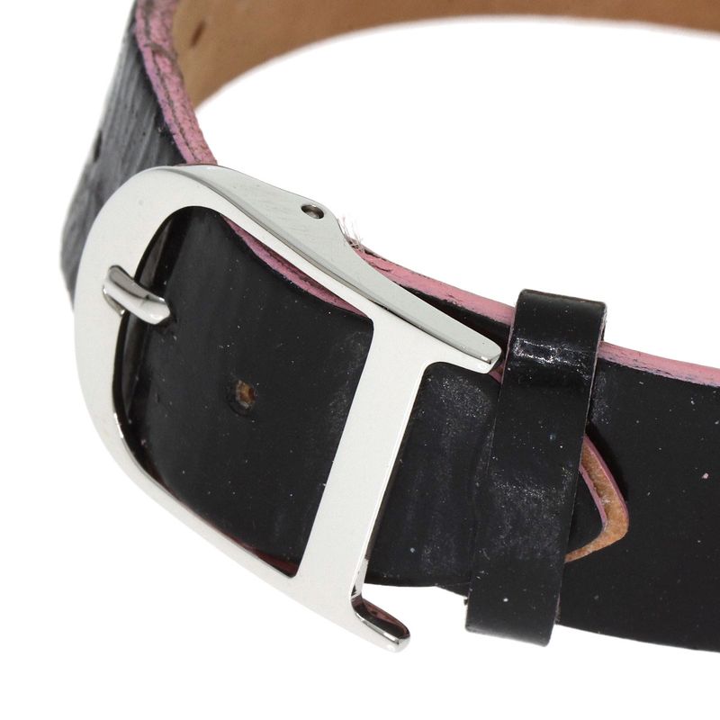 Dior Christian Maris Pink Saffiano Watch SS Enamel