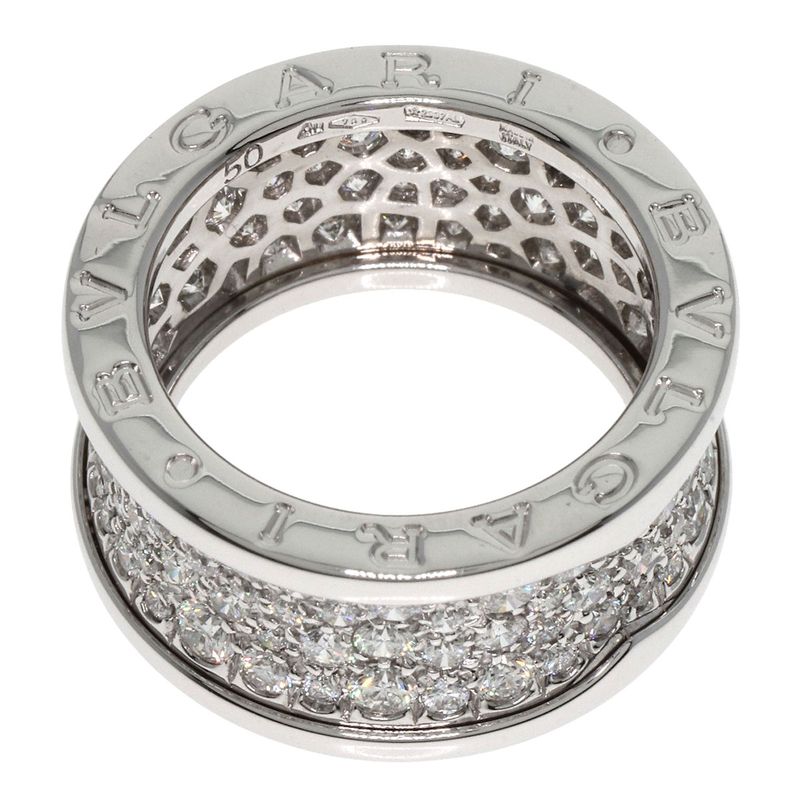 Bvlgari Full Pave Diamond 50 Ring 18K White Gold