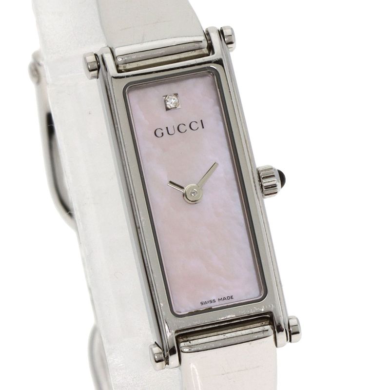 Gucci Square Face Diamond Watch SS