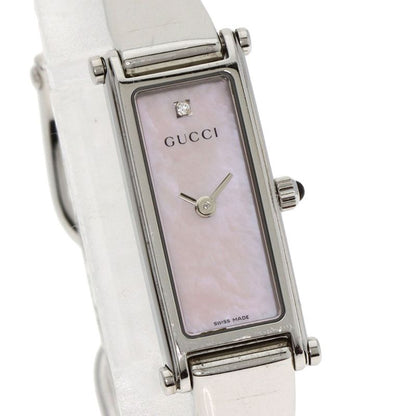 Gucci Square Face Diamond Watch SS