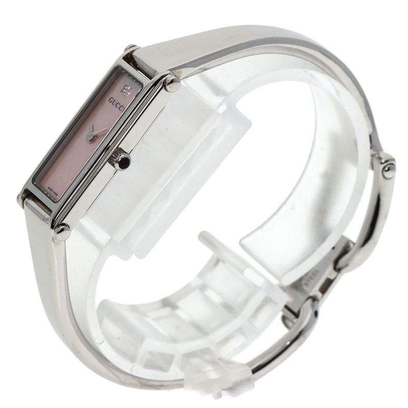 Gucci Square Face Diamond Watch SS