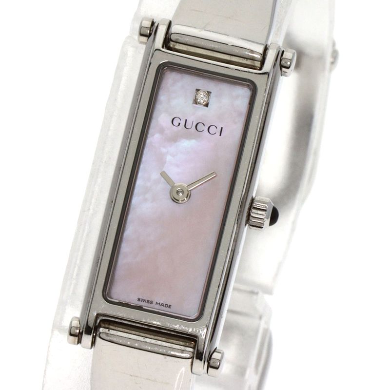 Gucci Square Face Diamond Watch SS