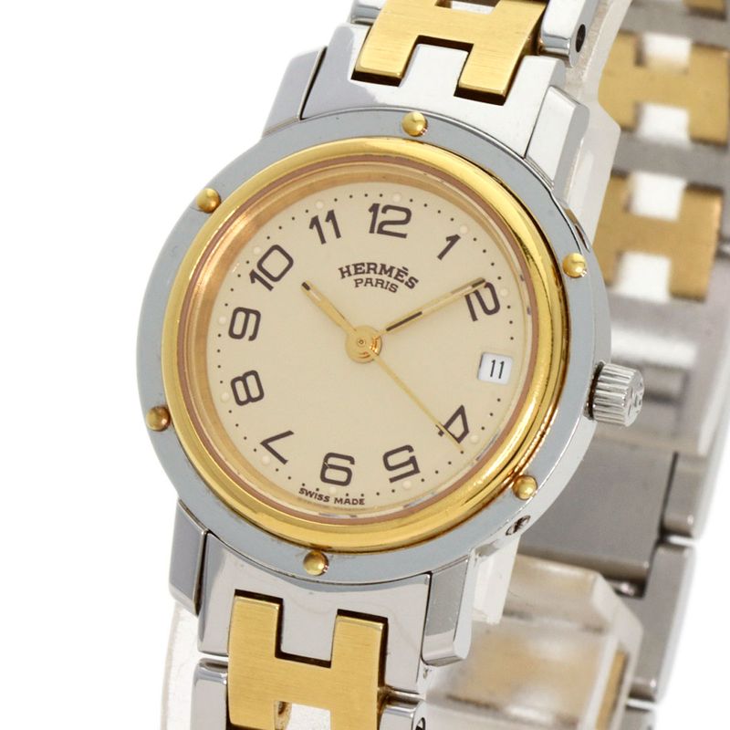 Hermes Clipper Old Belt Watch SS Combination
