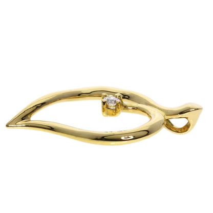 Tiffany & Co. Leaf Motif Diamond Pendant Top 18K Yellow Gold