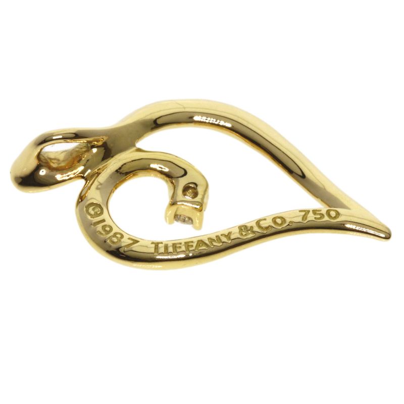 Tiffany & Co. Leaf Motif Diamond Pendant Top 18K Yellow Gold