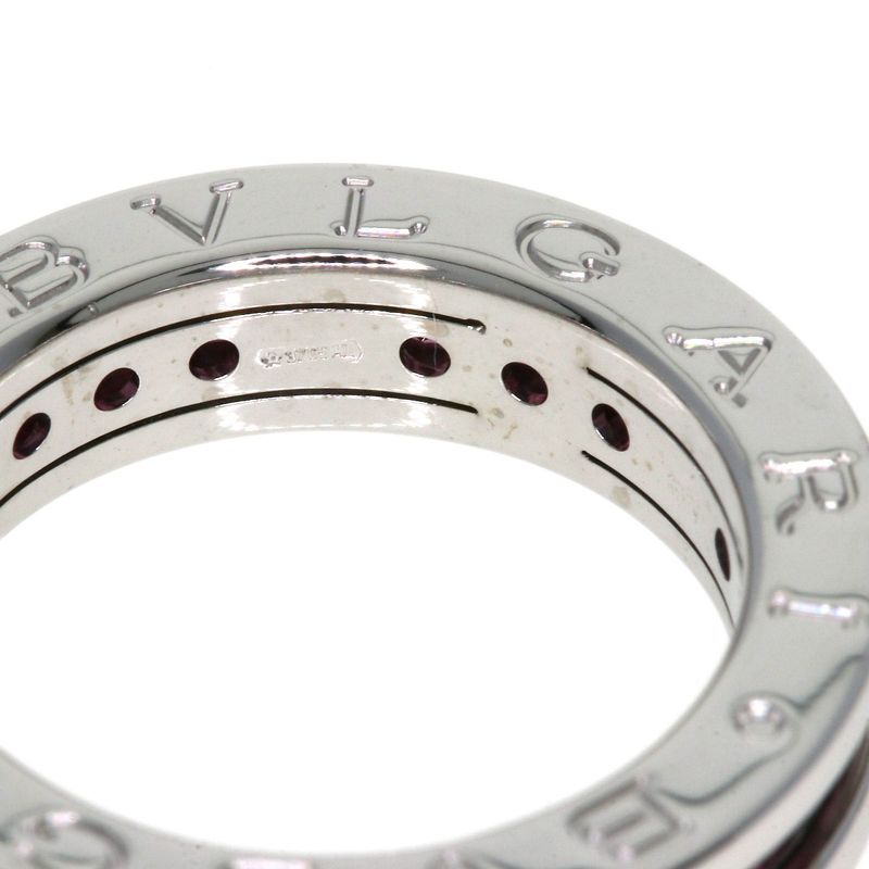 Bvlgari B-zero One Hand Rhodolite Garnet 48 Ring 18K White Gold