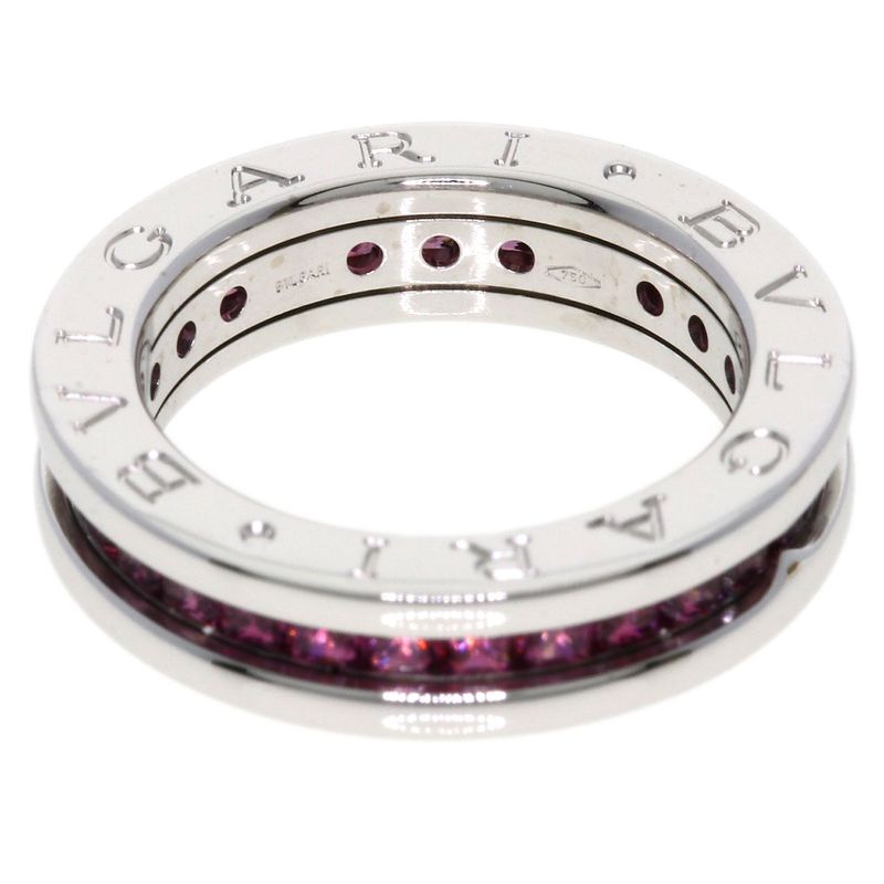 Bvlgari B-zero One Hand Rhodolite Garnet 48 Ring 18K White Gold