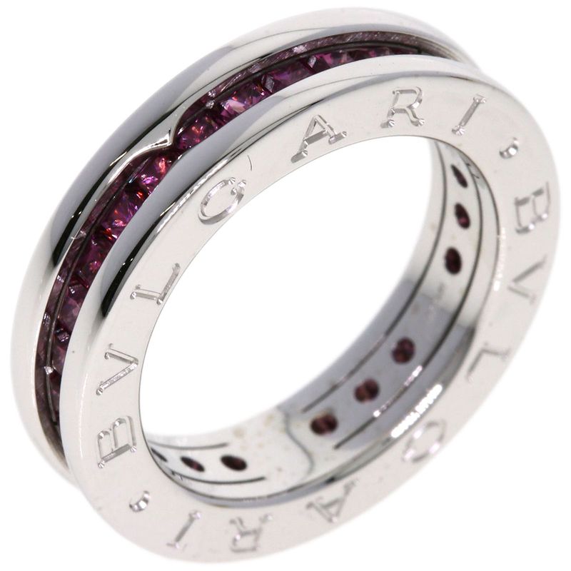 Bvlgari B-zero One Hand Rhodolite Garnet 48 Ring 18K White Gold