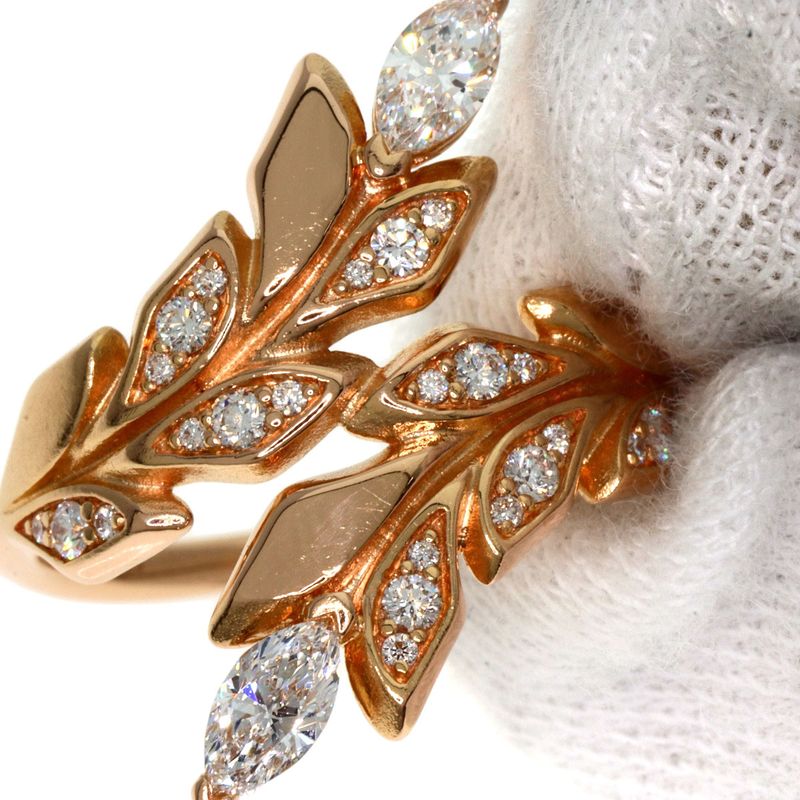 Tiffany & Co. Victoria Vine Bypass Diamond Ring 18K Pink Gold