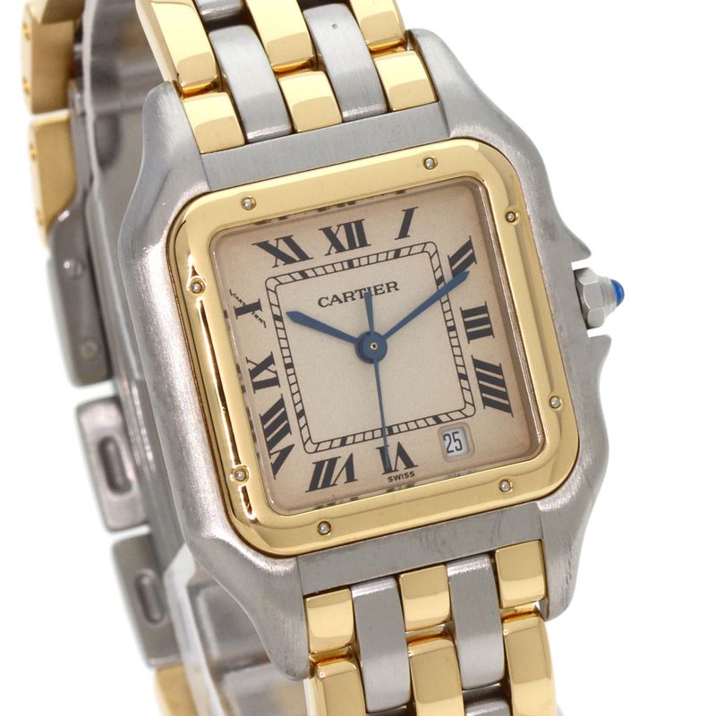 Cartier Panthere MM 3 Row Watch SS Yellow Gold Boys