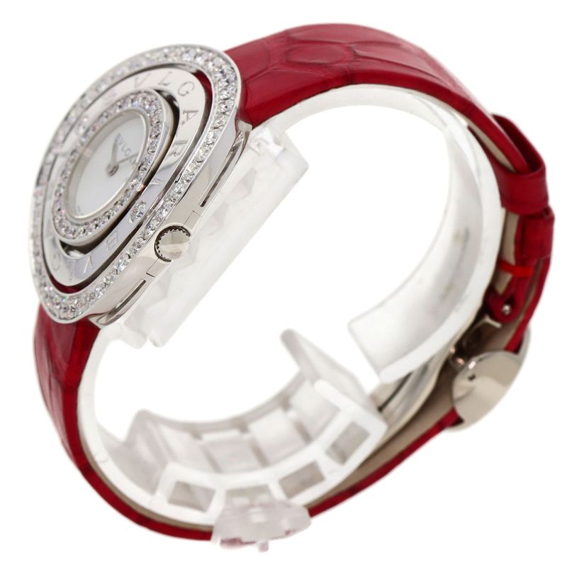 Bvlgari Astra le Cerki Watch 18K White Gold Leather