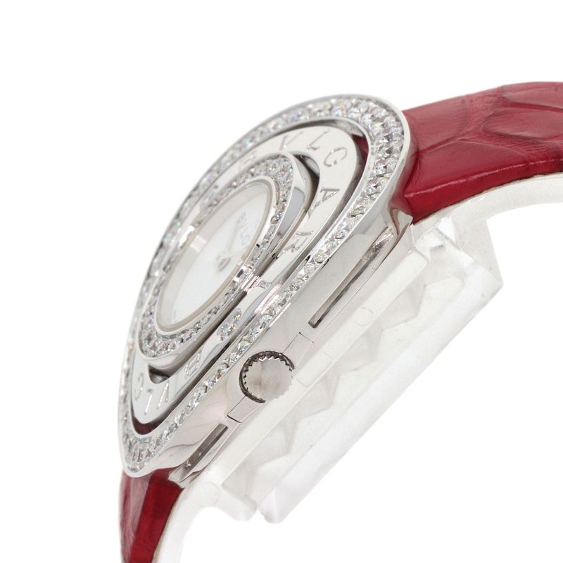 Bvlgari Astra le Cerki Watch 18K White Gold Leather