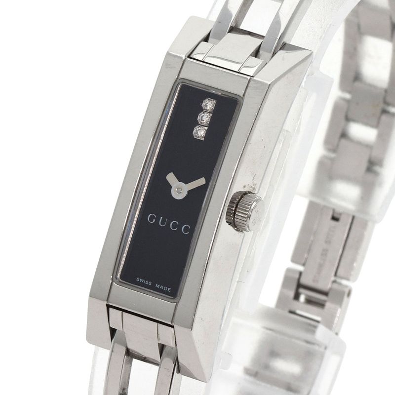 Gucci 110 Square Face Diamond Watch SS
