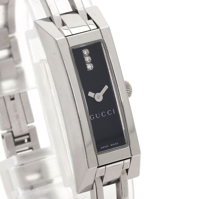 Gucci 110 Square Face Diamond Watch SS