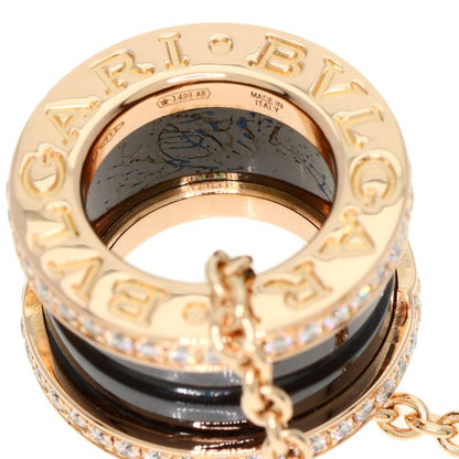 Bvlgari B-zero One Black Ceramic Diamond Necklace 18K Pink Gold