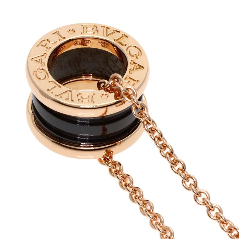 Bvlgari B-zero One Black Ceramic Necklace 18K Pink Gold