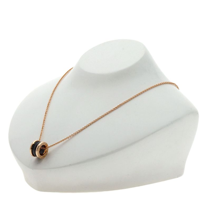 Bvlgari B-zero One Black Ceramic Necklace 18K Pink Gold