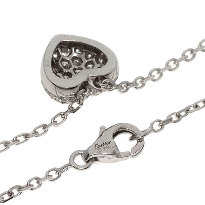 Cartier Heart Pave Diamond Necklace 18K White Gold