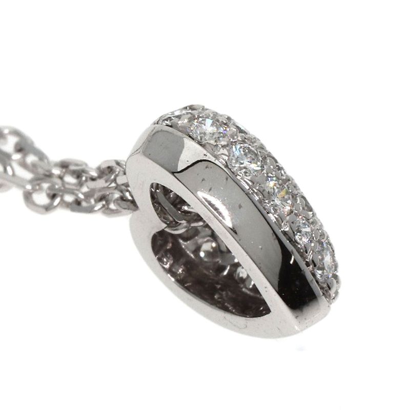 Cartier Heart Pave Diamond Necklace 18K White Gold