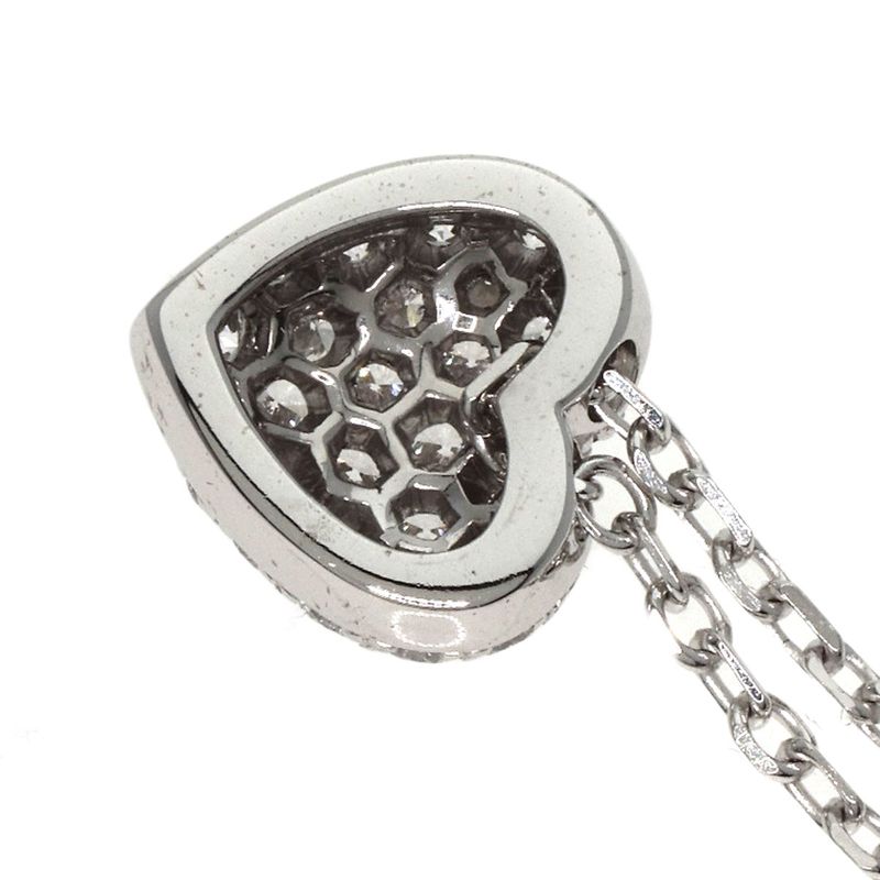 Cartier Heart Pave Diamond Necklace 18K White Gold