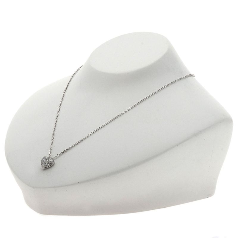 Cartier Heart Pave Diamond Necklace 18K White Gold