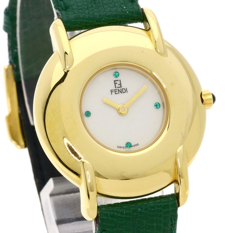 Fendi Round Face Watch Leather Boys